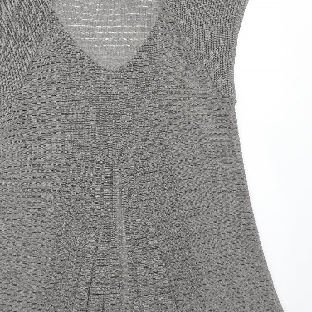 Marks and Spencer Womens Grey Round Neck Viscose Pullover Jumper Size 16