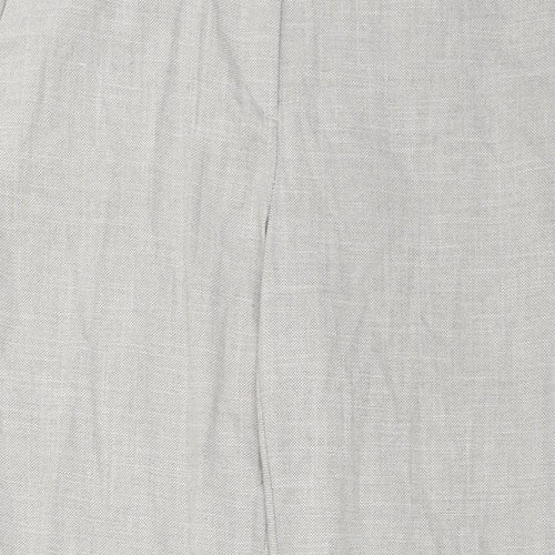 H&M Womens Grey Polyester Trousers Size 14 Regular Hook & Eye