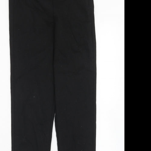H&M Womens Black Cotton Trousers Size 10 Regular Zip