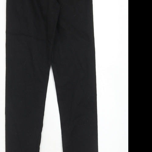 H&M Womens Black Cotton Trousers Size 10 Regular Zip