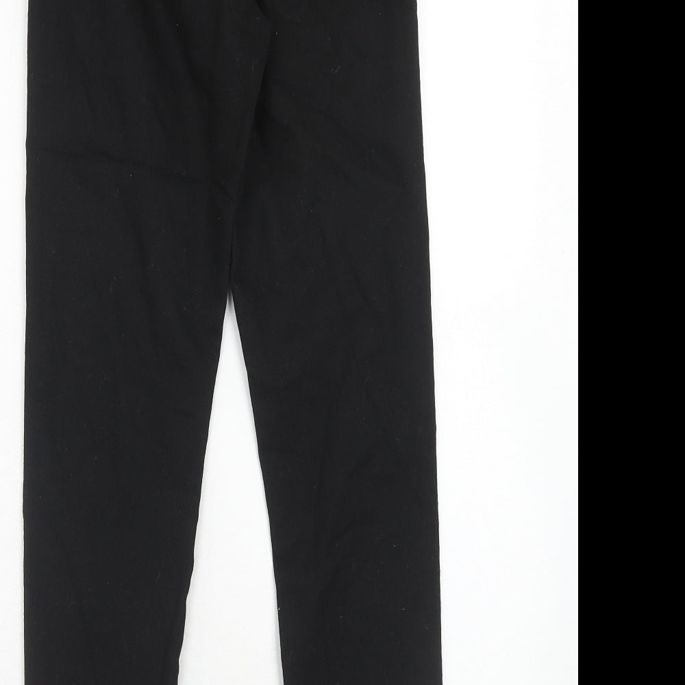 H&M Womens Black Cotton Trousers Size 10 Regular Zip