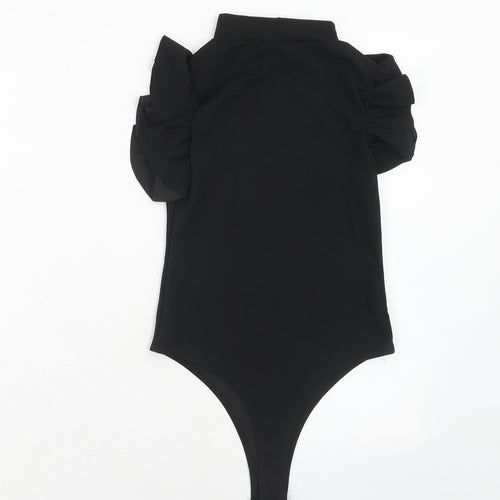 I SAW IT FIRST Womens Black Polyester Bodysuit One-Piece Size 6 Snap