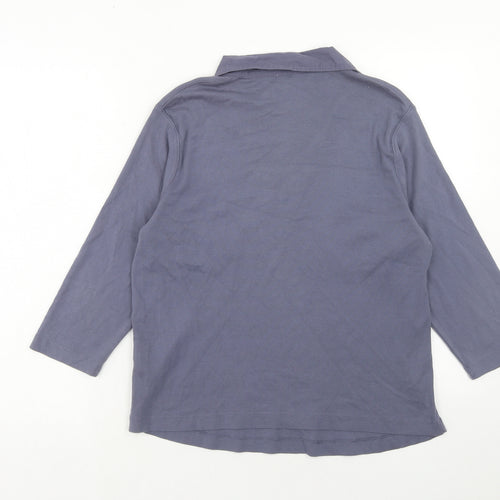 Etham Womens Purple Cotton Basic Polo Size 18 Collared