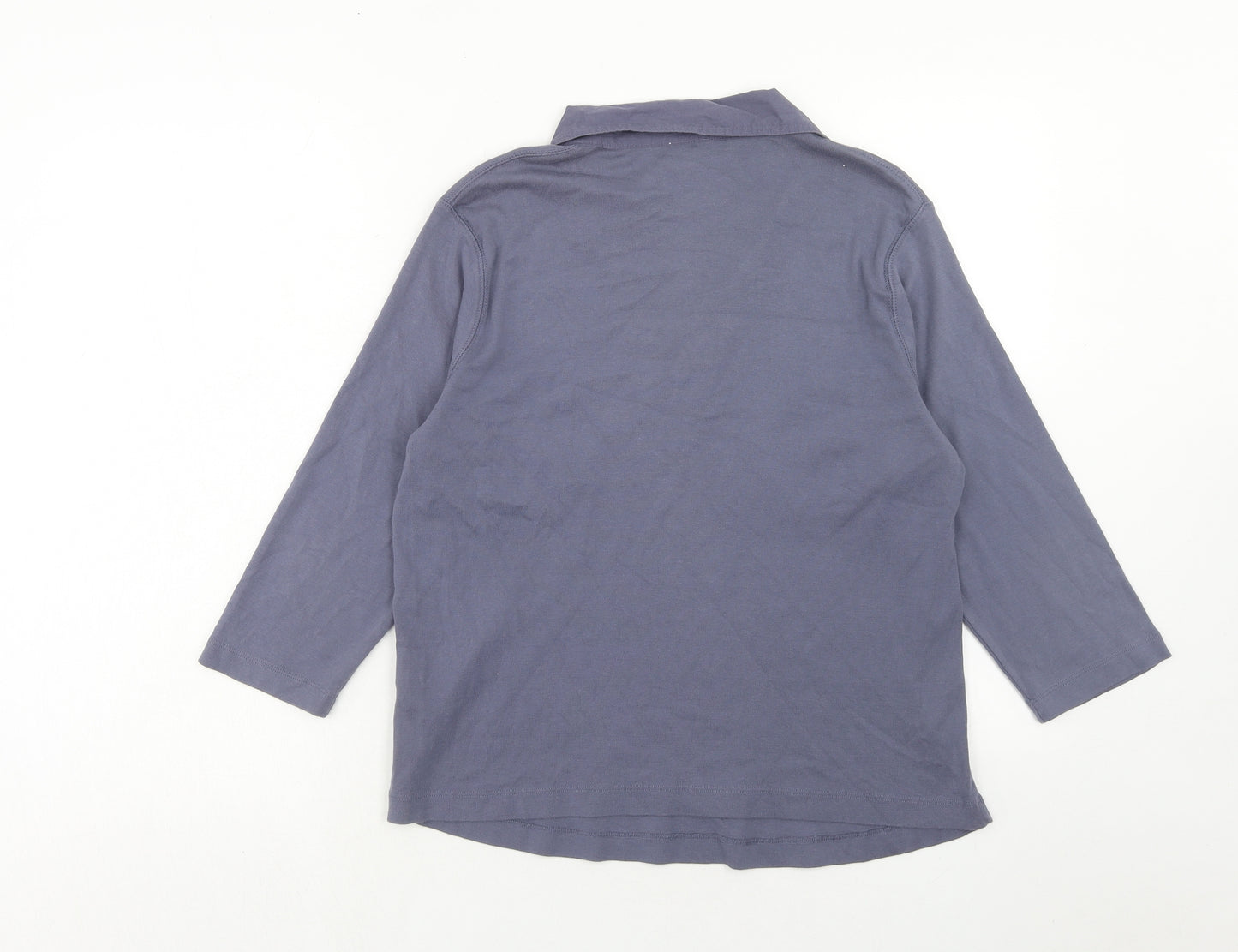 Etham Womens Purple Cotton Basic Polo Size 18 Collared