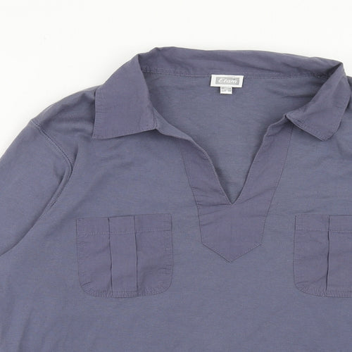 Etham Womens Purple Cotton Basic Polo Size 18 Collared