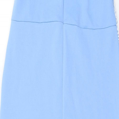 Lipsy Womens Blue Geometric Polyester Bodycon Size 10 Sweetheart Zip