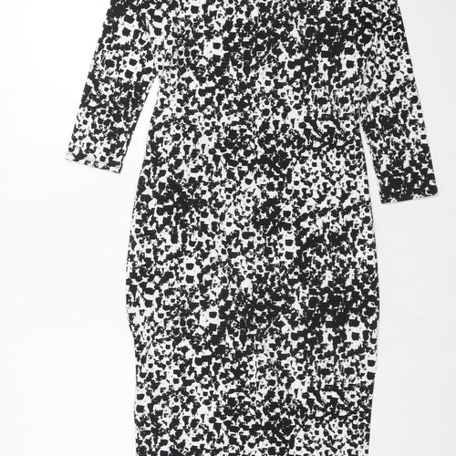 Fenn Wright Manson Womens Black Geometric Polyester A-Line Size XS Round Neck Pullover