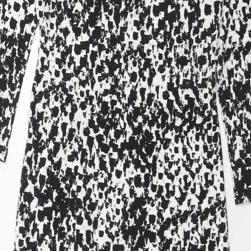 Fenn Wright Manson Womens Black Geometric Polyester A-Line Size XS Round Neck Pullover
