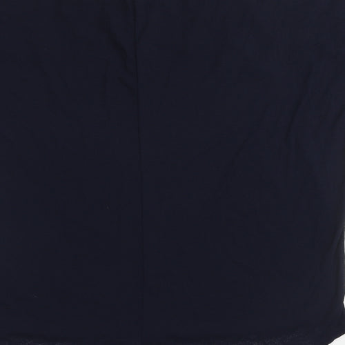 Quiz Womens Blue Polyester Basic Blouse Size S Crew Neck