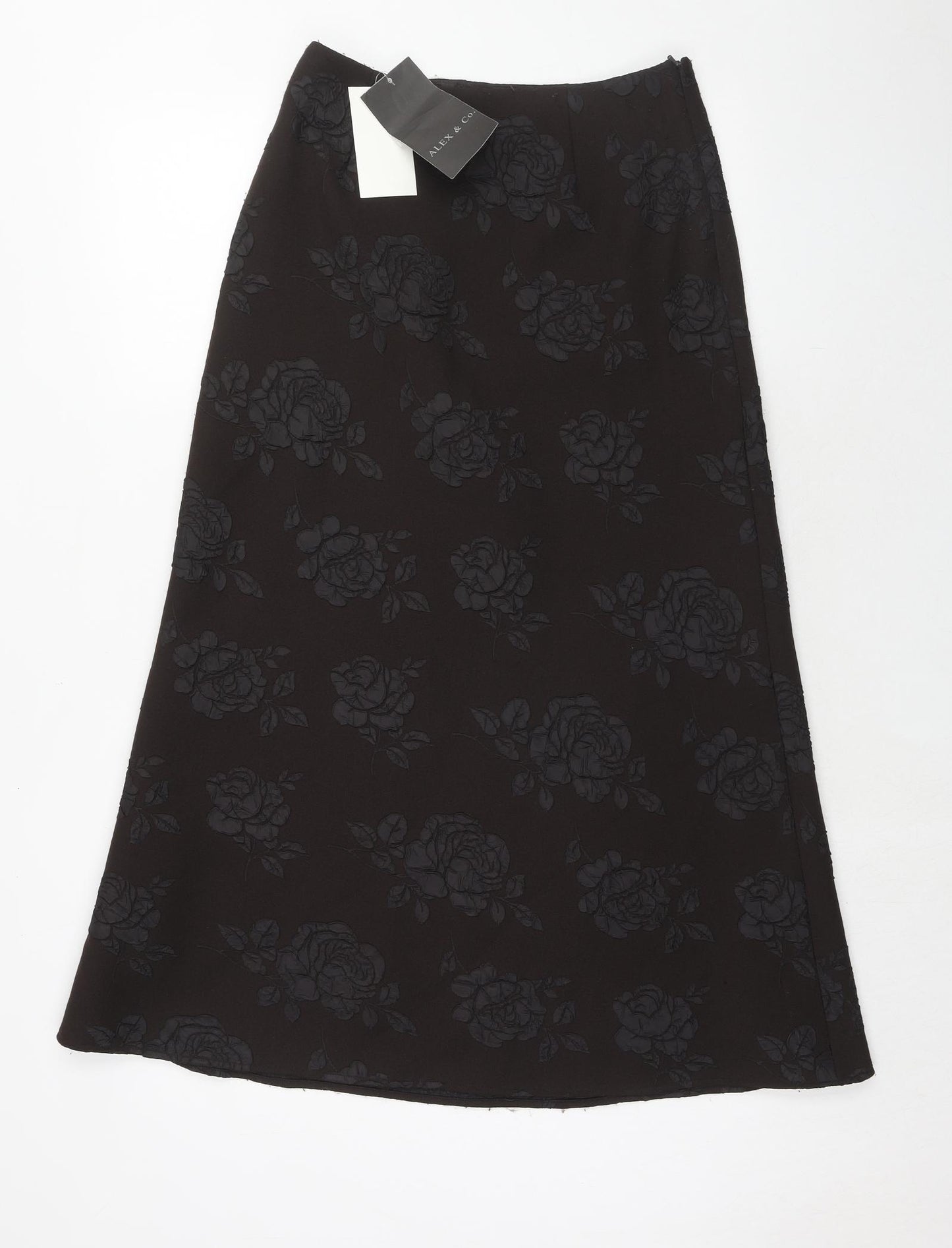 Alex & Co. Womens Brown Floral Polyester Swing Skirt Size 8
