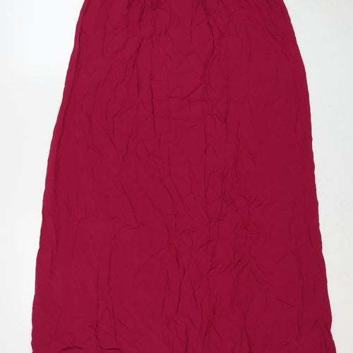 New Look Womens Purple Viscose Peasant Skirt Size 10 Zip