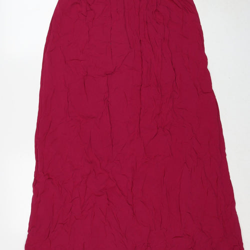 New Look Womens Purple Viscose Peasant Skirt Size 10 Zip