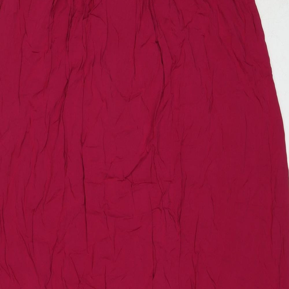 New Look Womens Purple Viscose Peasant Skirt Size 10 Zip