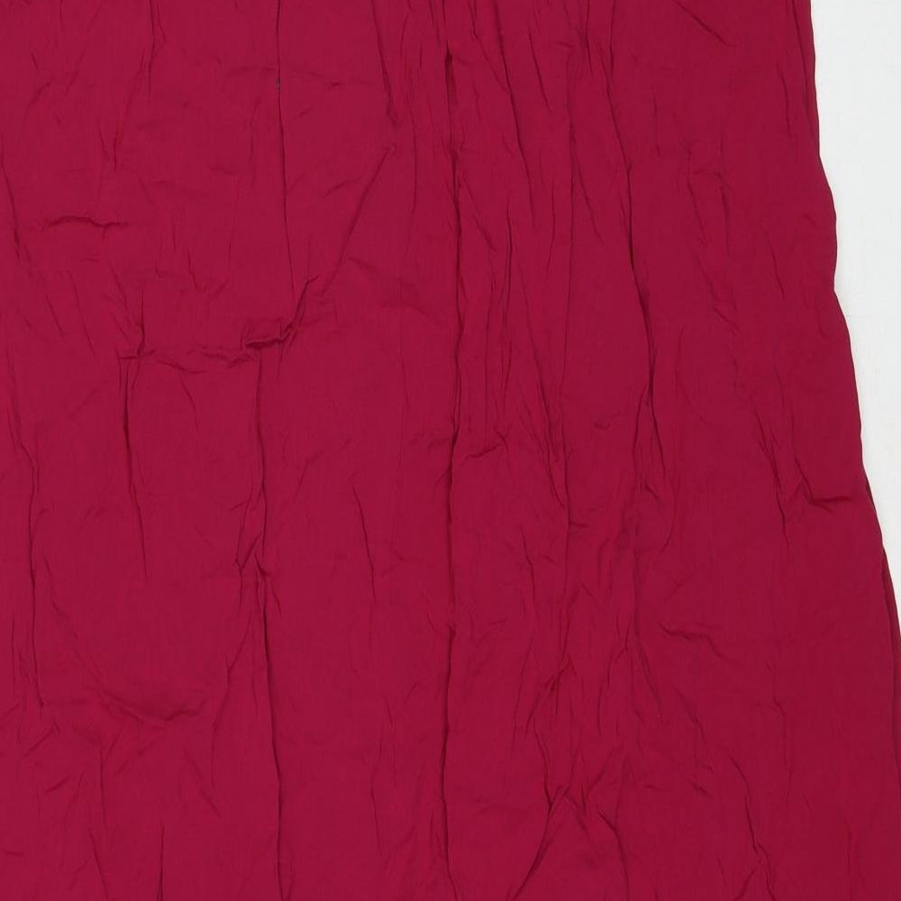 New Look Womens Purple Viscose Peasant Skirt Size 10 Zip