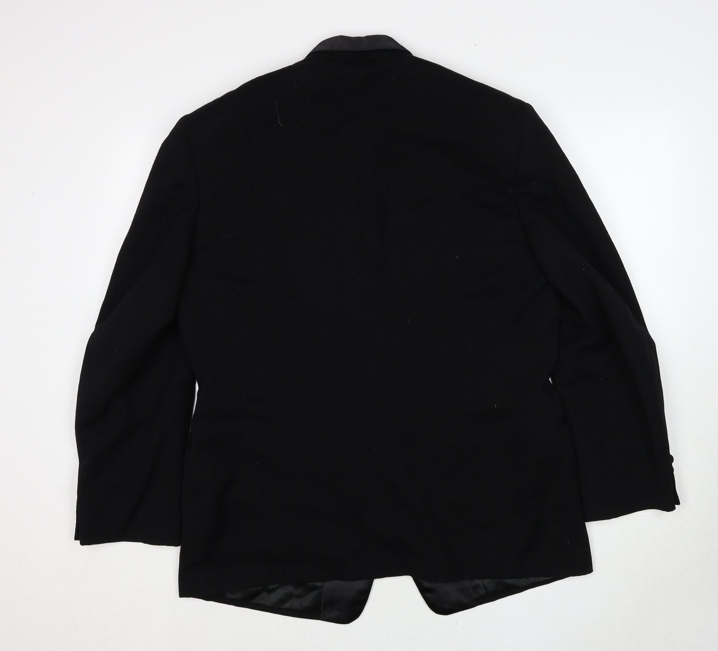 Burton Mens Black Wool Tuxedo Suit Jacket Size 44 Regular