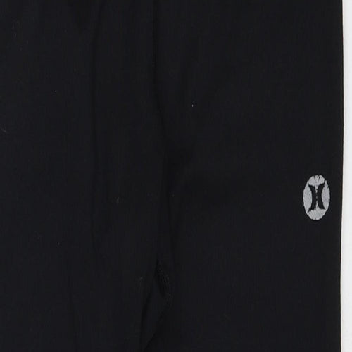 Hurley Womens Black Polyester Cropped Trousers Size S Regular Pullover