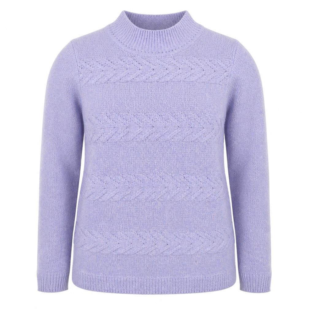 EWM Womens Purple Round Neck Geometric Acrylic Pullover Jumper Size 10 - Size 10-12