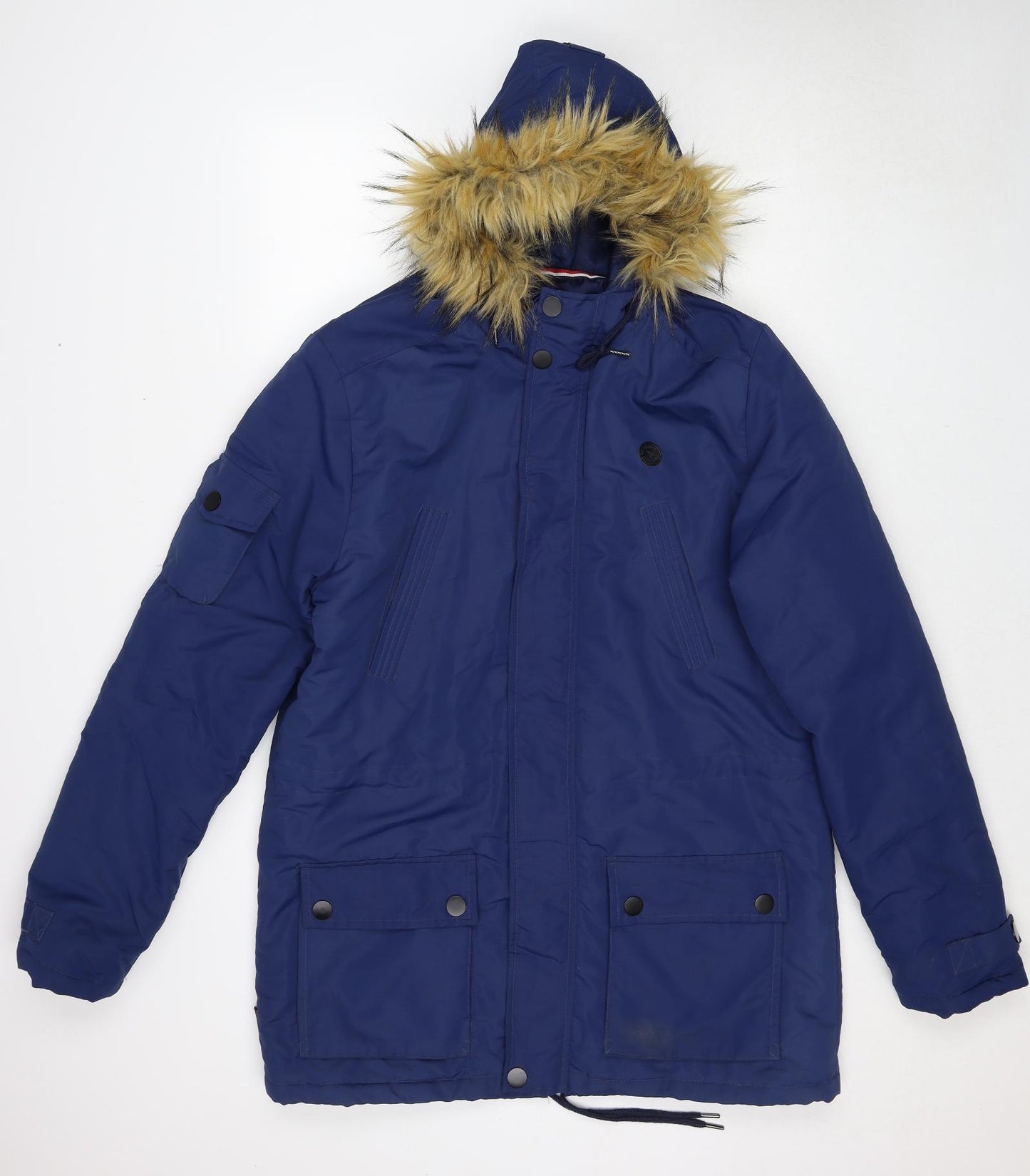 Le Brave Mens Blue Parka Coat Size L Zip