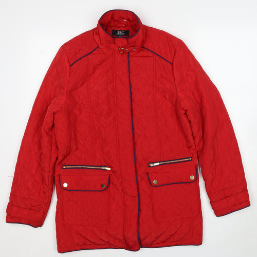 JBC Collection Womens Red Quilted Coat Size 10 Zip