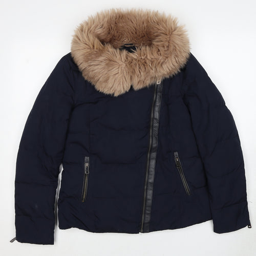 Zara Womens Blue Jacket Size S Zip