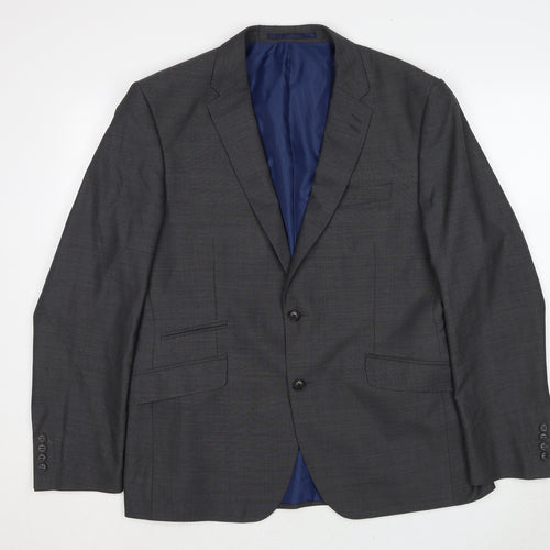Marks and Spencer Mens Grey Polyester Jacket Suit Jacket Size 42 Regular