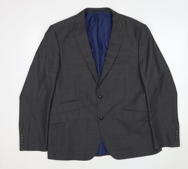 Marks and Spencer Mens Grey Polyester Jacket Suit Jacket Size 42 Regular