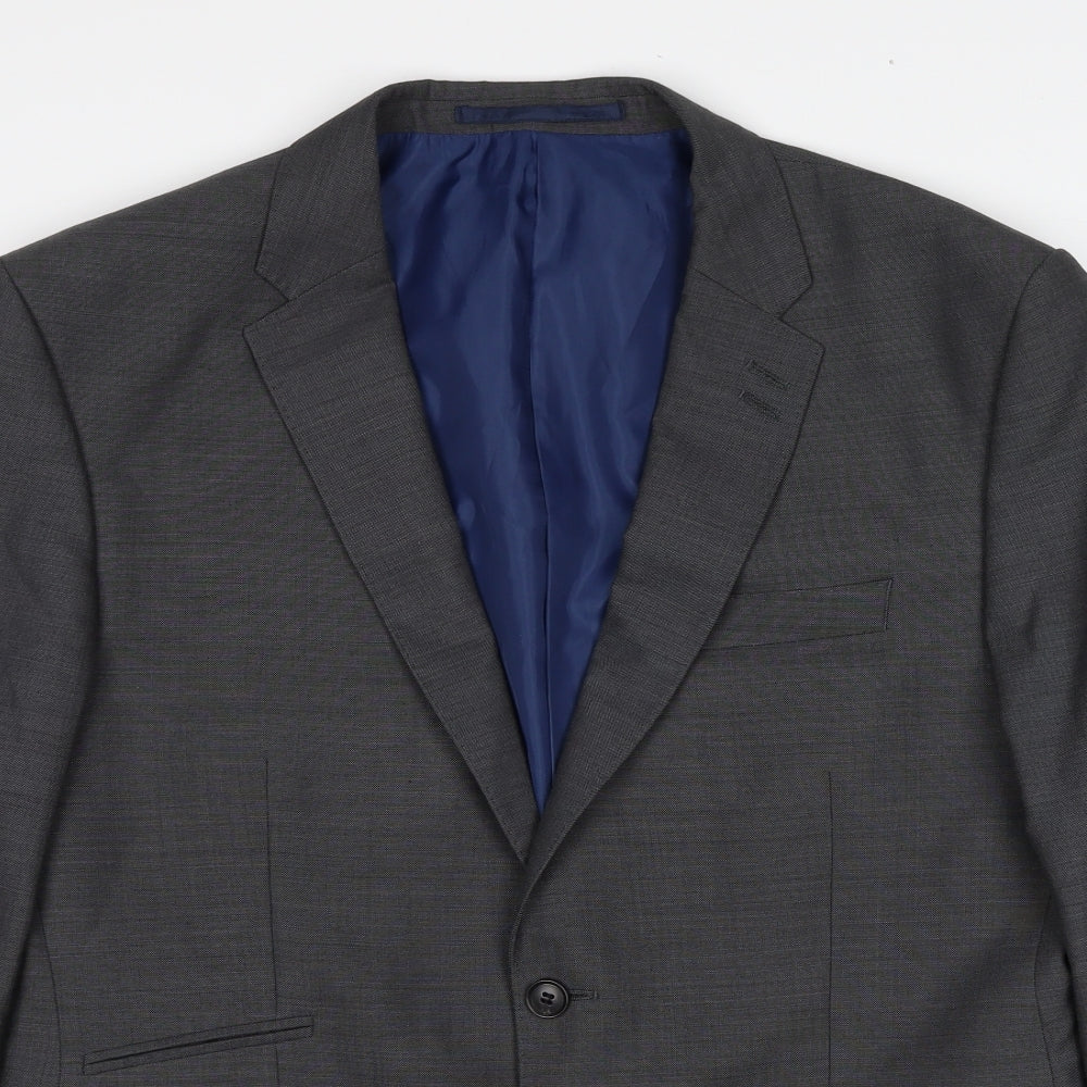 Marks and Spencer Mens Grey Polyester Jacket Suit Jacket Size 42 Regular