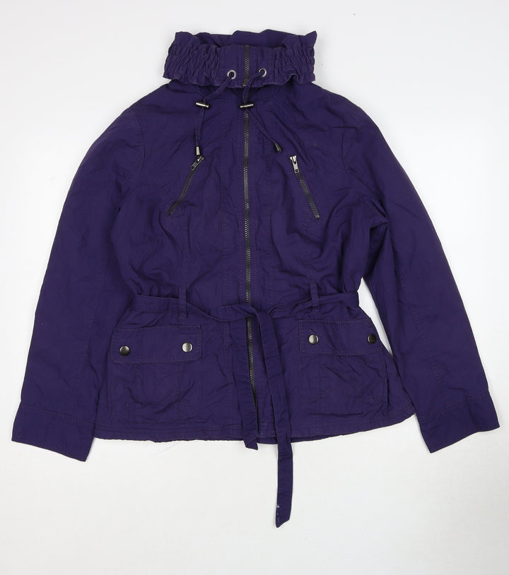 Marks and Spencer Womens Purple Jacket Size 14 Zip