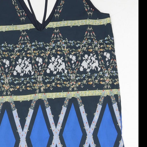 Topshop Womens Multicoloured Geometric Polyester Camisole Tank Size 6 V-Neck