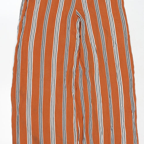 FOREVER 21 Womens Brown Striped Viscose Trousers Size M Regular