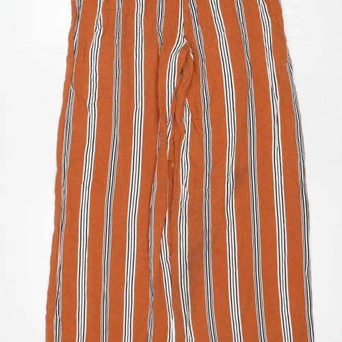 FOREVER 21 Womens Brown Striped Viscose Trousers Size M Regular