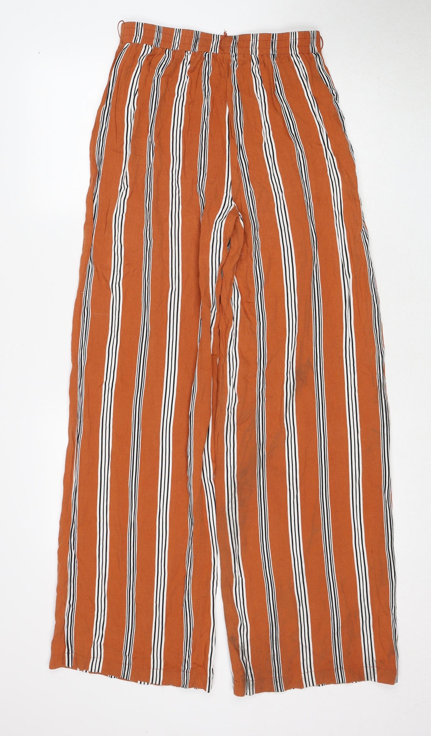 FOREVER 21 Womens Brown Striped Viscose Trousers Size M Regular
