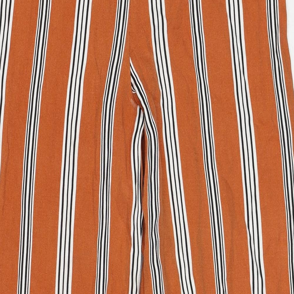 FOREVER 21 Womens Brown Striped Viscose Trousers Size M Regular