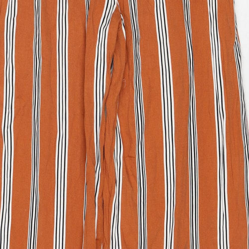 FOREVER 21 Womens Brown Striped Viscose Trousers Size M Regular