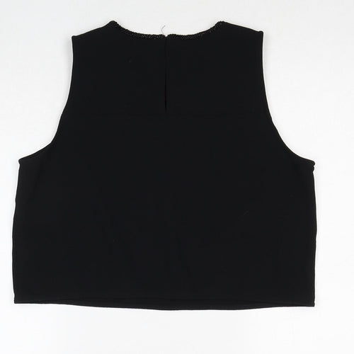 Very Womens Black Polyester Basic Blouse Size 14 Boat Neck