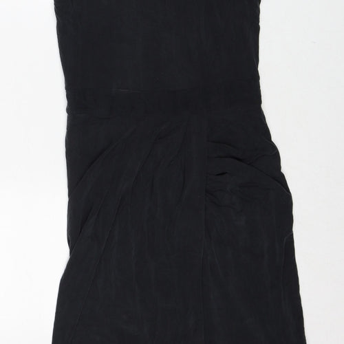 French Connection Womens Black Cupro A-Line Size 10 Round Neck Zip