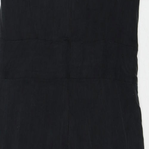 French Connection Womens Black Cupro A-Line Size 10 Round Neck Zip