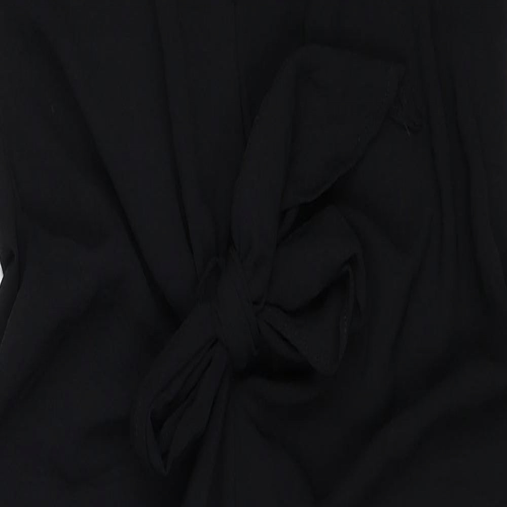 Zara Womens Black Polyester Maxi Size S V-Neck Pullover