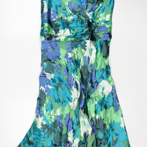 Monsoon Womens Multicoloured Geometric Polyester Trapeze & Swing Size 12 V-Neck Zip