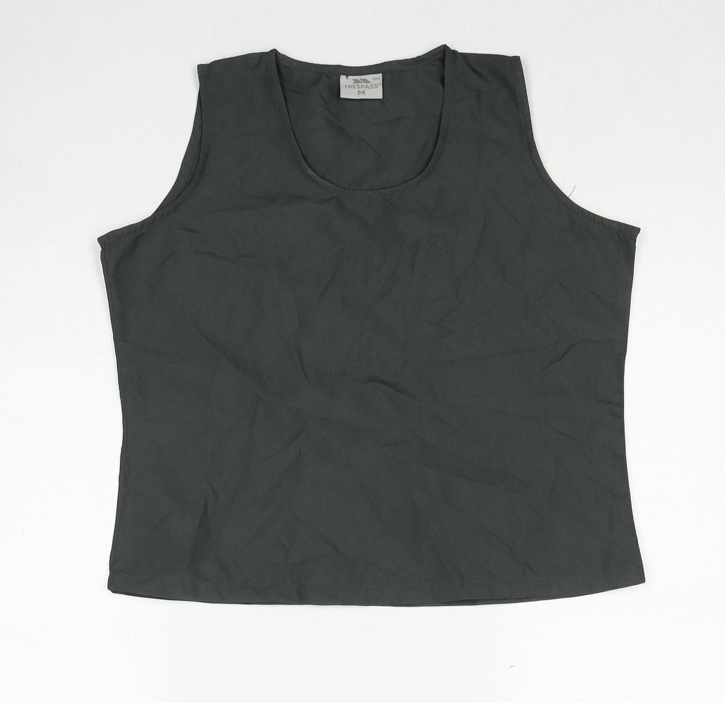 Trespass Womens Grey Polyester Basic Blouse Size M Scoop Neck