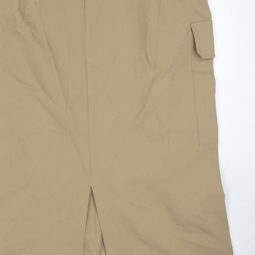 Marks and Spencer Womens Beige Polyester Cargo Skirt Size 22 Zip
