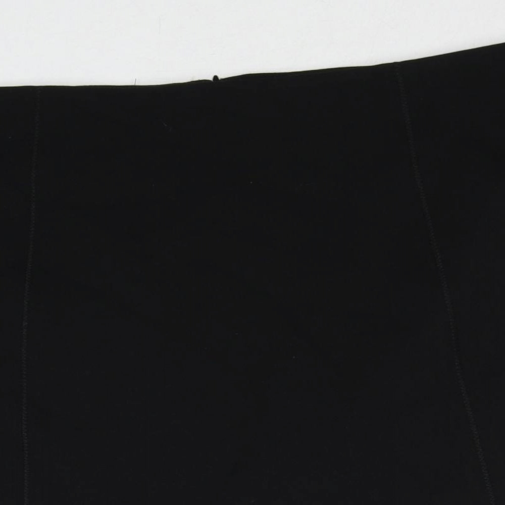 Marks and Spencer Womens Black Polyester A-Line Skirt Size 12 Zip