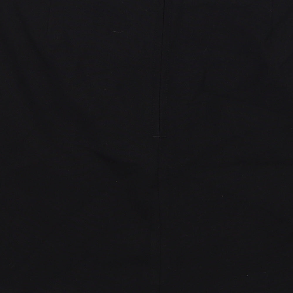 Marks and Spencer Womens Black Polyester A-Line Skirt Size 12 Zip