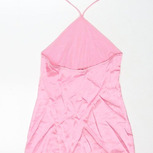 Zara Womens Pink Viscose Mini Size S Halter Pullover