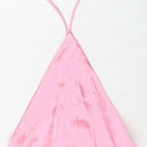 Zara Womens Pink Viscose Mini Size S Halter Pullover