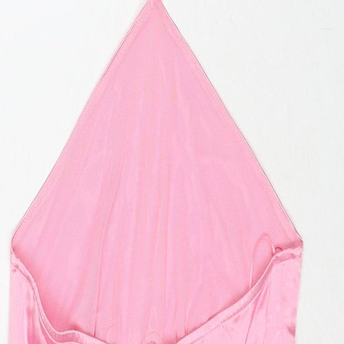 Zara Womens Pink Viscose Mini Size S Halter Pullover