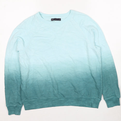 Marks and Spencer Womens Blue Cotton Pullover Sweatshirt Size 12 Pullover - Ombre Effect