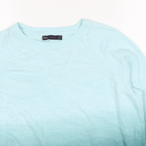 Marks and Spencer Womens Blue Cotton Pullover Sweatshirt Size 12 Pullover - Ombre Effect
