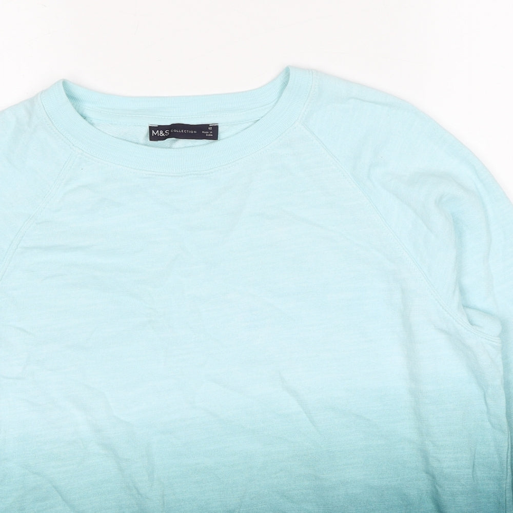 Marks and Spencer Womens Blue Cotton Pullover Sweatshirt Size 12 Pullover - Ombre Effect
