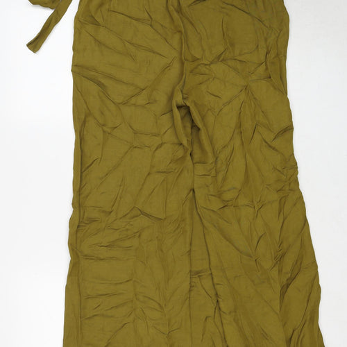 River Island Womens Green Viscose Trousers Size 12 Regular Drawstring - Trouser Wrap Skirt
